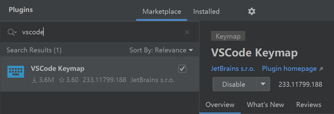 安装并启用 VSCode Keymap 插件